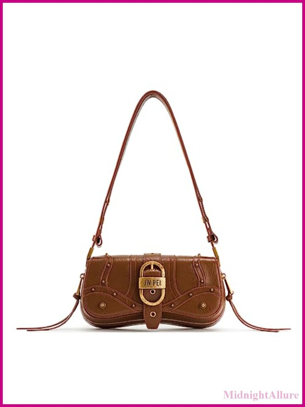 Vegan Leather Shoulder Bag with Removable Strap - Joy Sling Bag